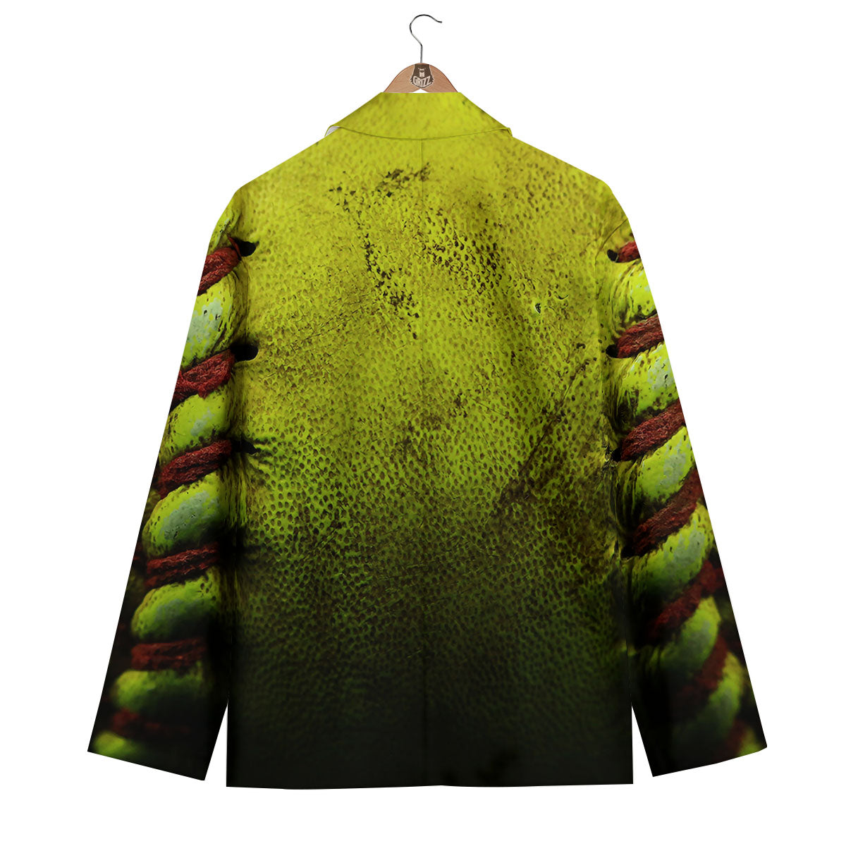 Texture Softball Ball Print Men's Blazer-grizzshop
