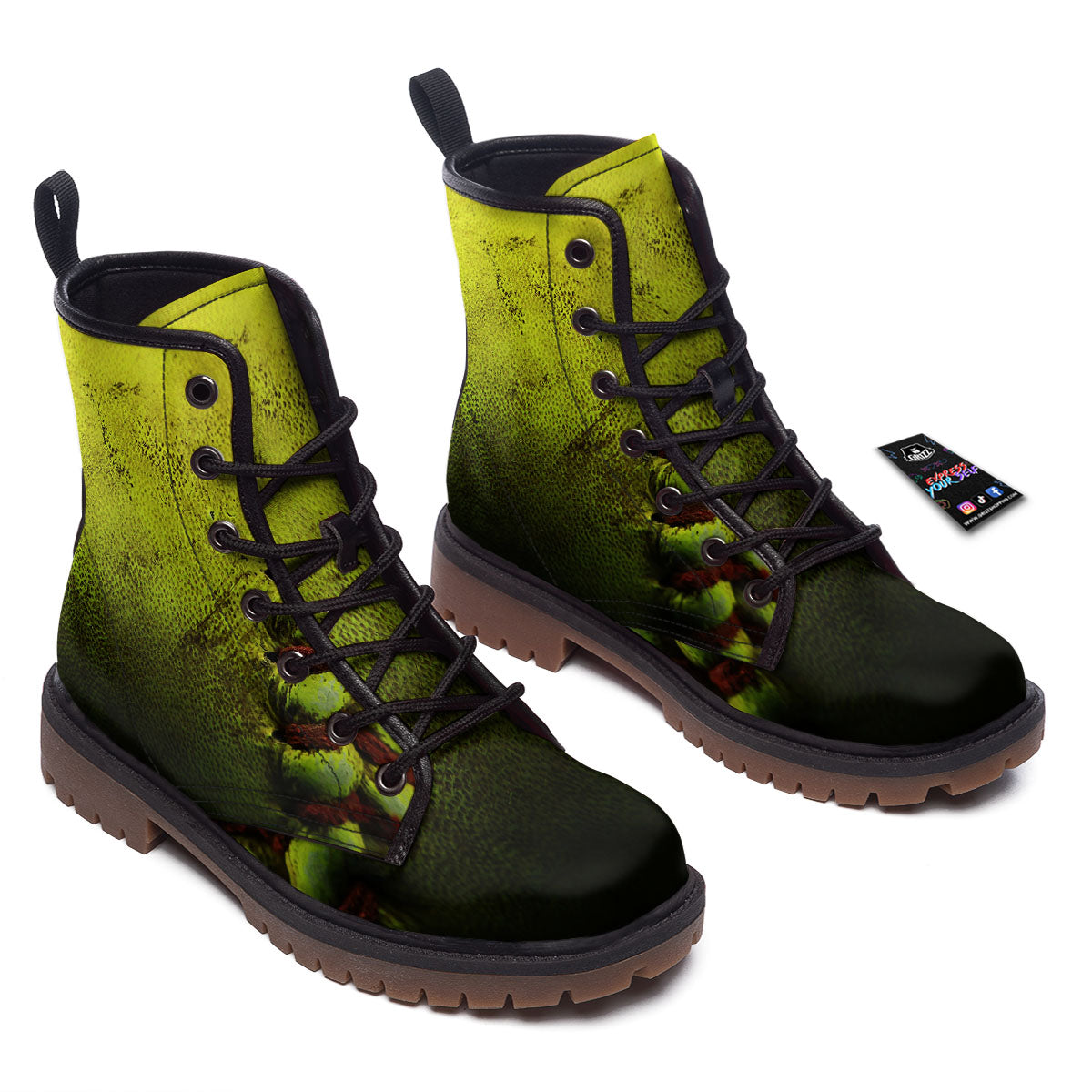 Texture Softball Ball Print Work Boots-grizzshop