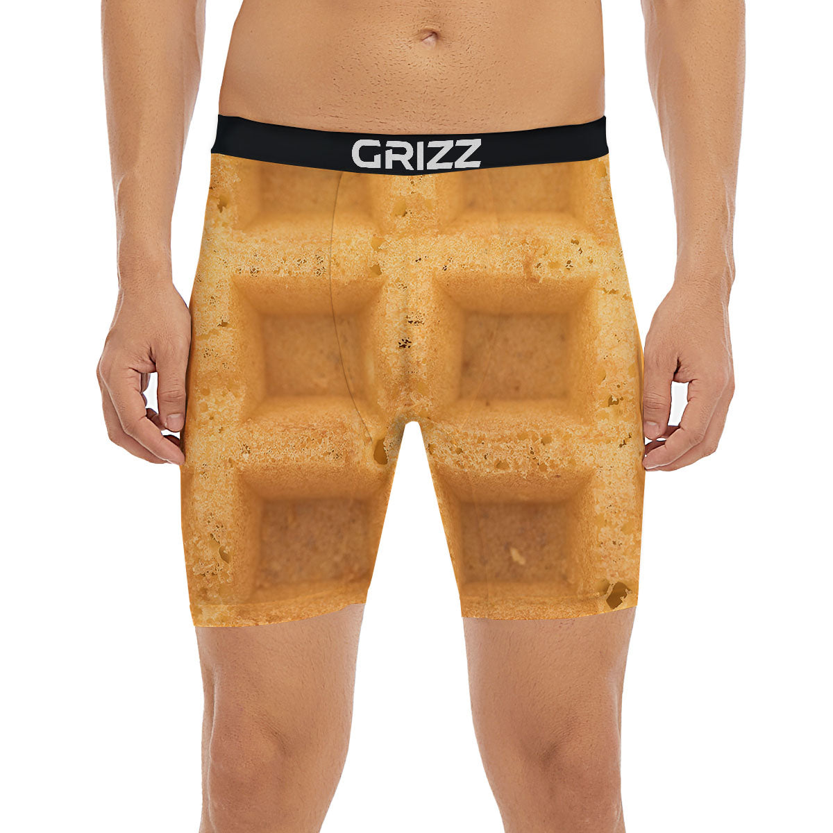 Texture Waffle Print Boxer Briefs-grizzshop