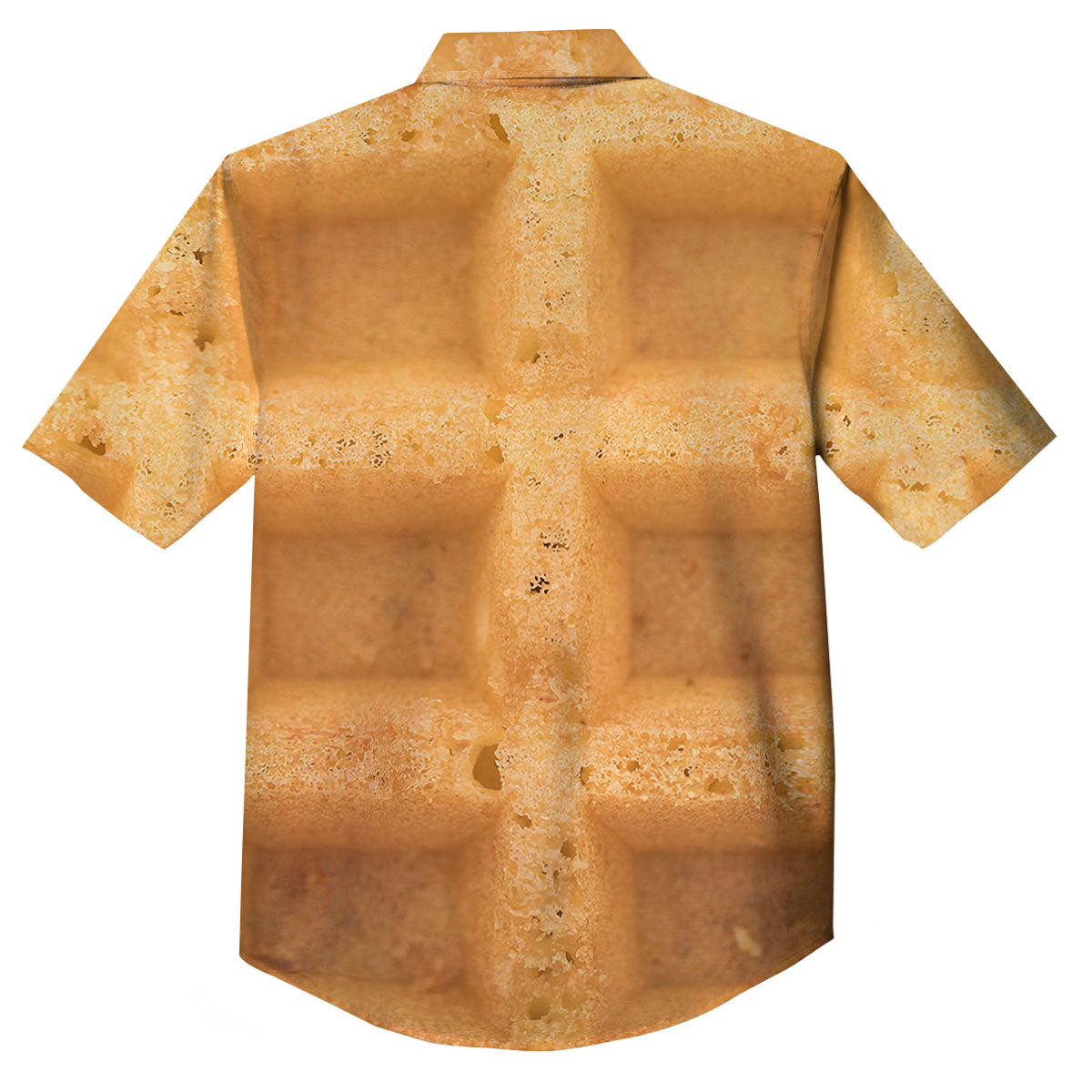 Texture Waffle Print Button Up Shirt-grizzshop