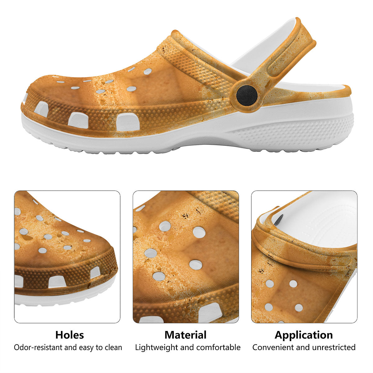 Texture Waffle Print Clog-grizzshop