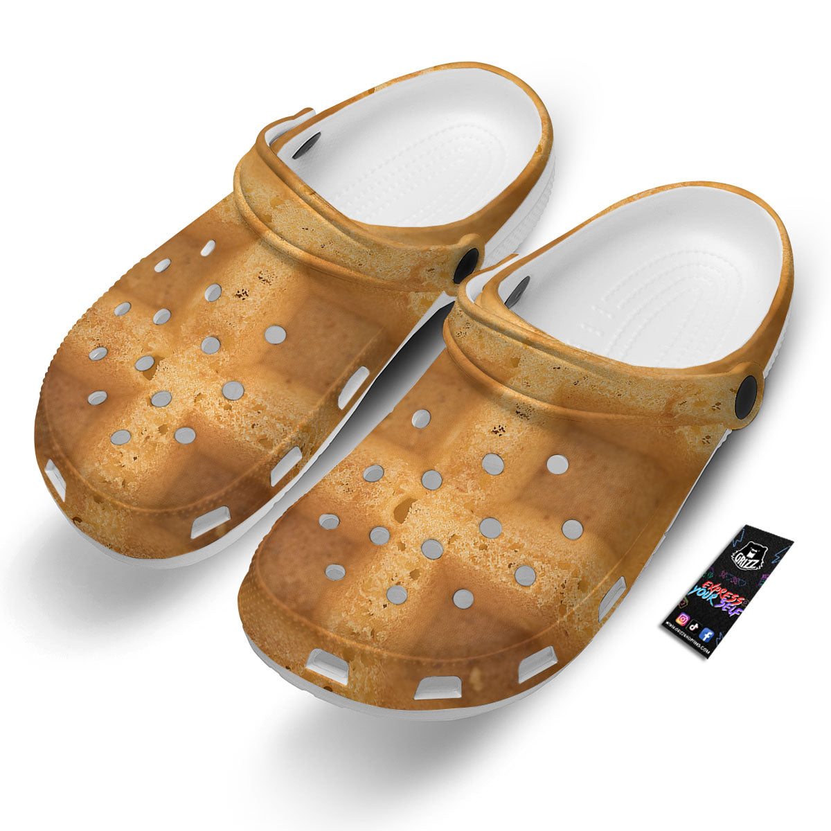 Texture Waffle Print Clog-grizzshop