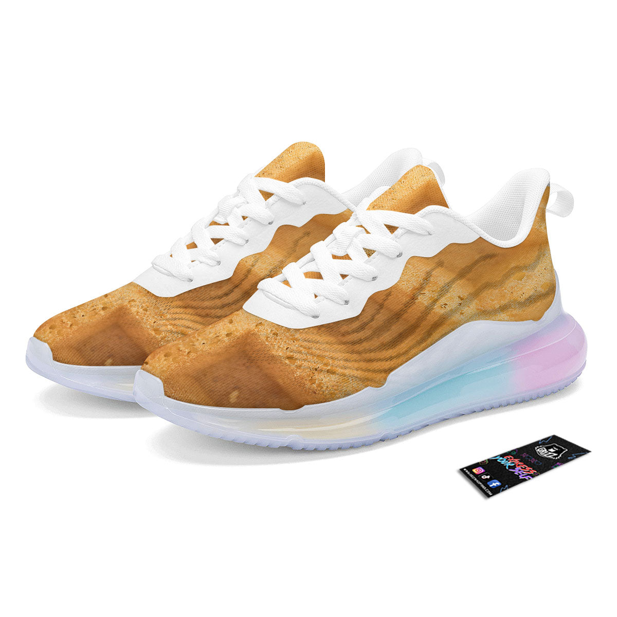 Texture Waffle Print Running Sneakers-grizzshop