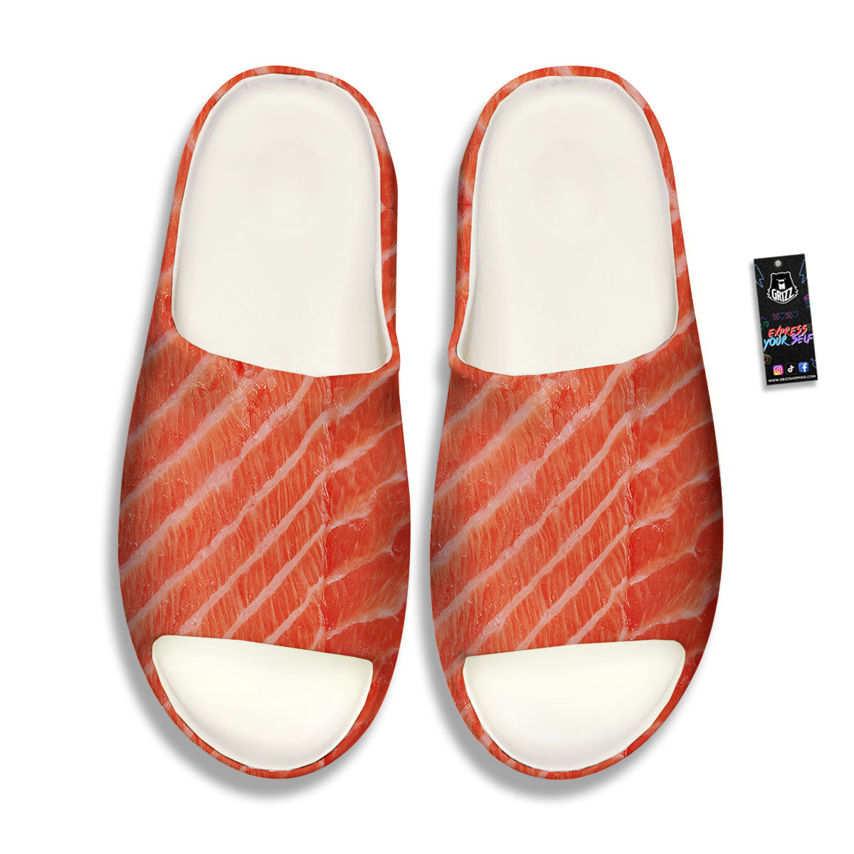Texture Salmon Print Sandals-grizzshop