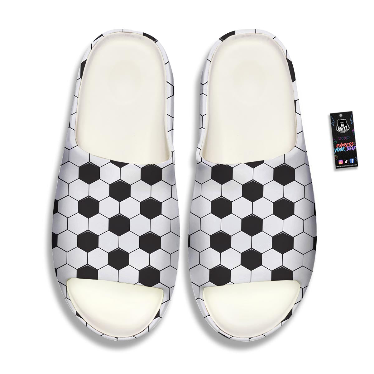 Texture Soccer Ball Print Pattern Sandals-grizzshop
