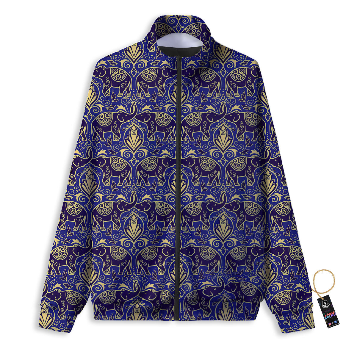 Thai Ethnic Elephant Print Pattern Track Jacket-grizzshop