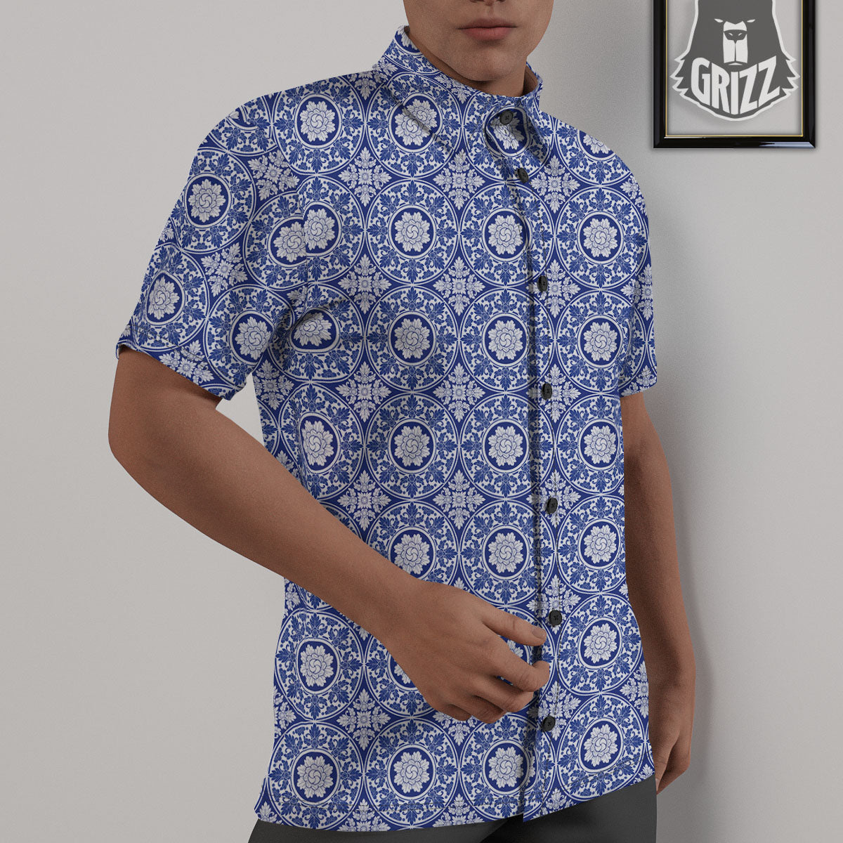 Thai Ethnic Print Pattern Untucked Shirts-grizzshop