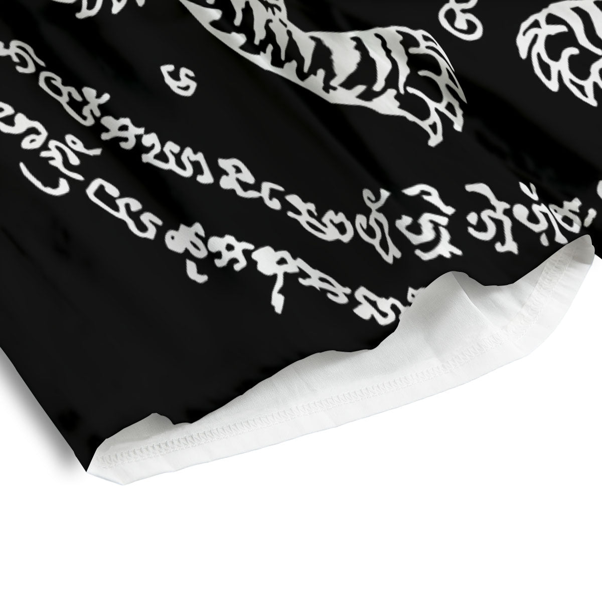 Thai Tattoo White And Black Print Men's Athletic Shorts