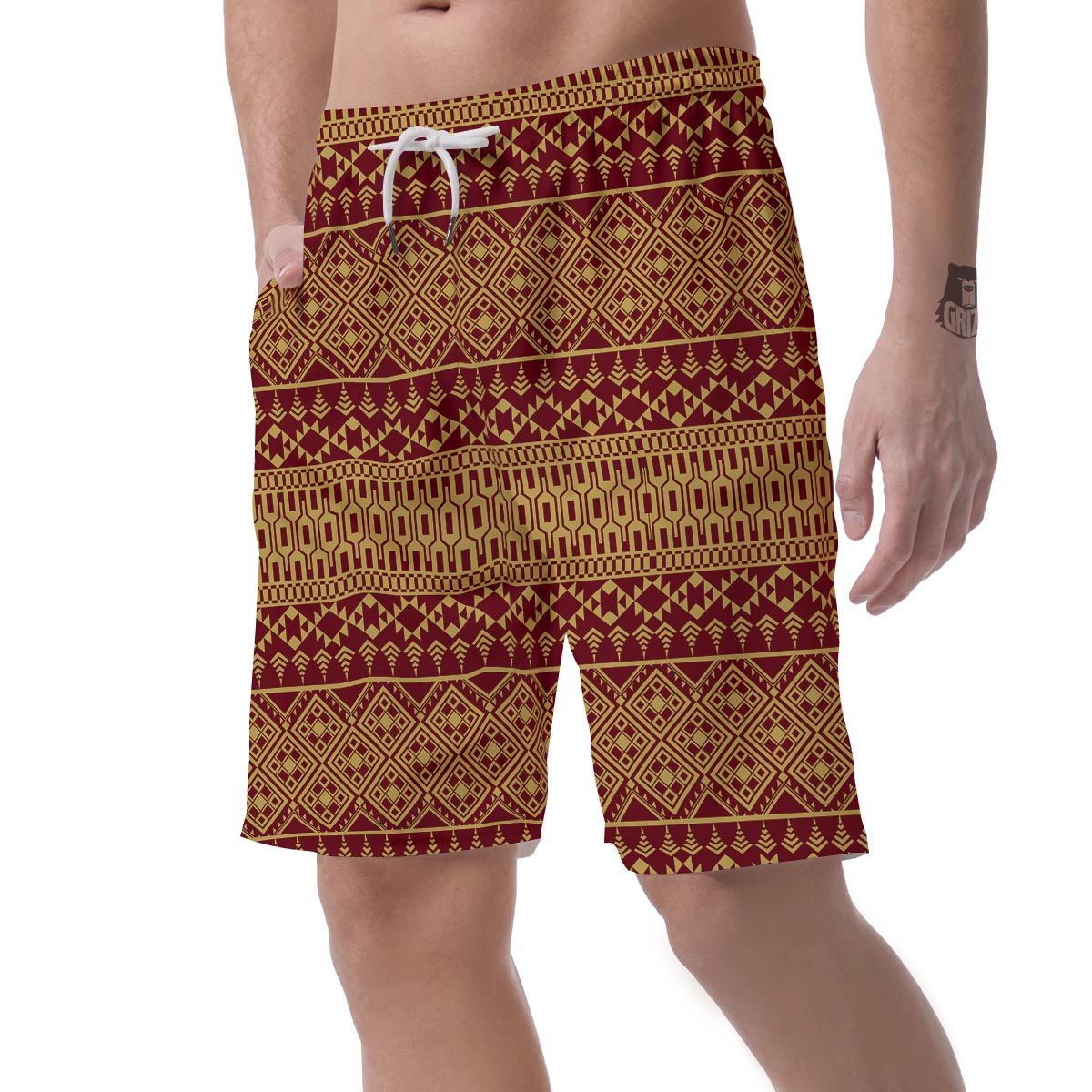 Thai Traditional Print Pattern Men's Shorts-grizzshop