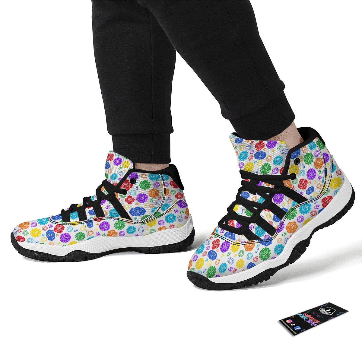 The 7 Chakras And Reiki Print Pattern Black Bball Shoes-grizzshop