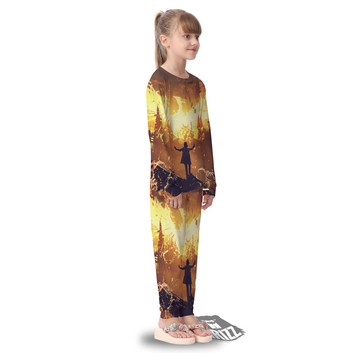 The Man And Phoenix Print Kid's Pajamas-grizzshop