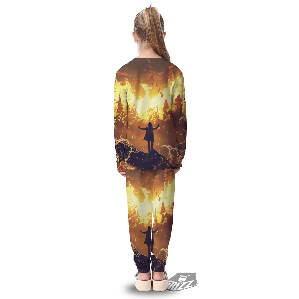 The Man And Phoenix Print Kid's Pajamas-grizzshop