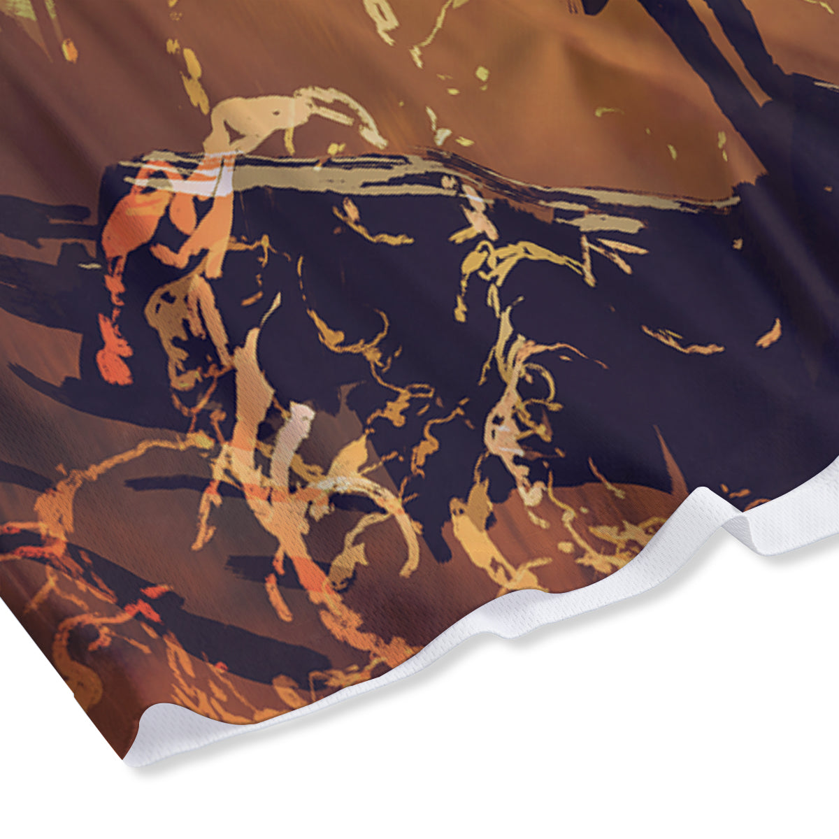 Tiger Gouache Print Pattern Mesh Shorts