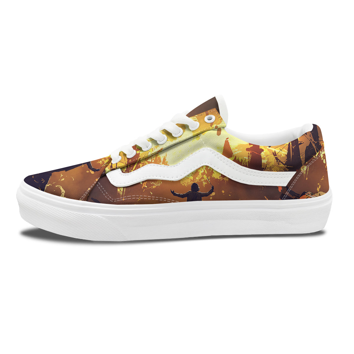 The Man And Phoenix Print Skate Shoes-grizzshop