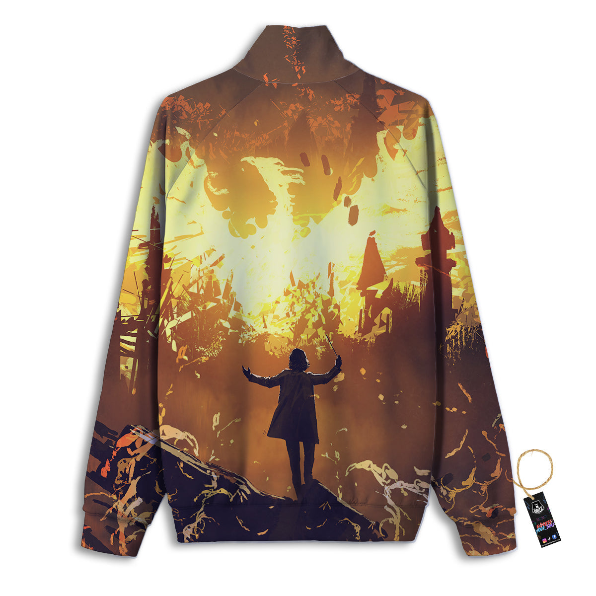 The Man And Phoenix Print Track Jacket-grizzshop
