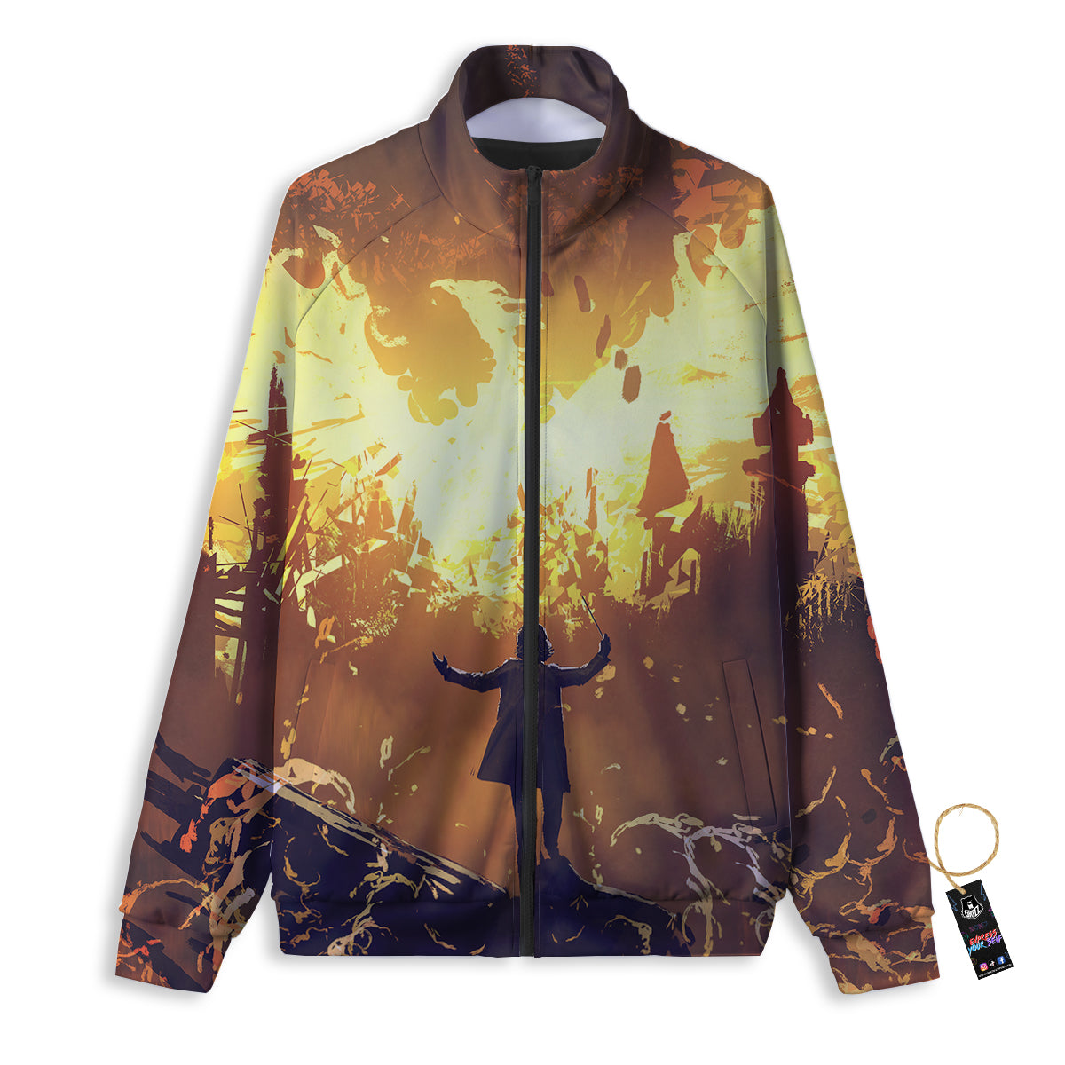 The Man And Phoenix Print Track Jacket-grizzshop