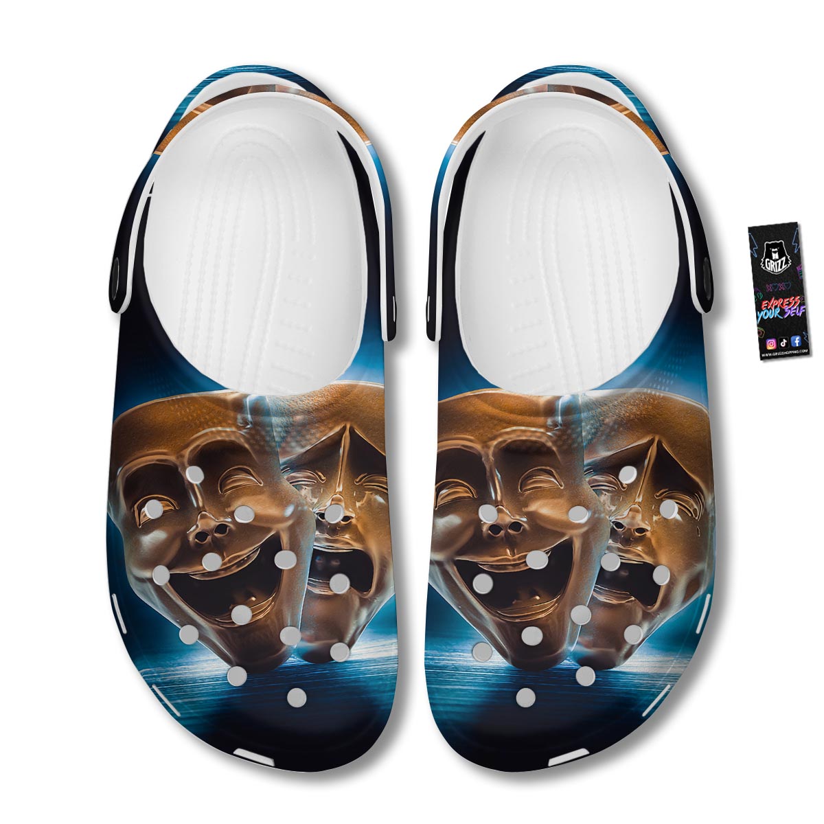The Theatre Masks Sock And Buskin Clog-grizzshop