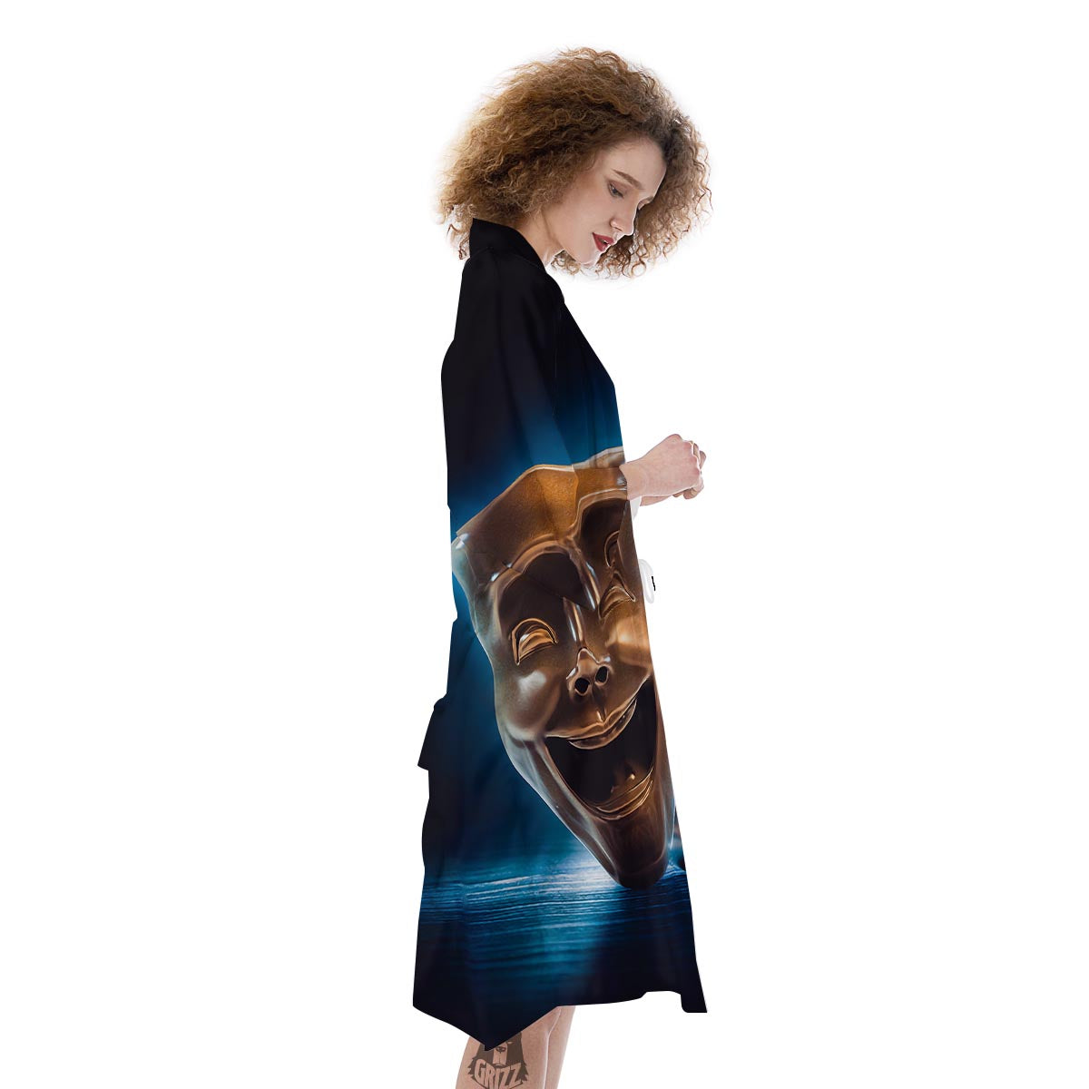 The Theatre Masks Sock And Buskin Kimono-grizzshop