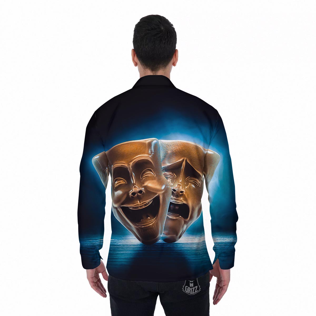 The Theatre Masks Sock And Buskin Men's Long Sleeve Shirts-grizzshop