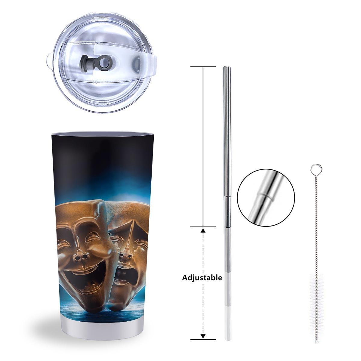 The Theatre Masks Sock And Buskin Tumbler-grizzshop