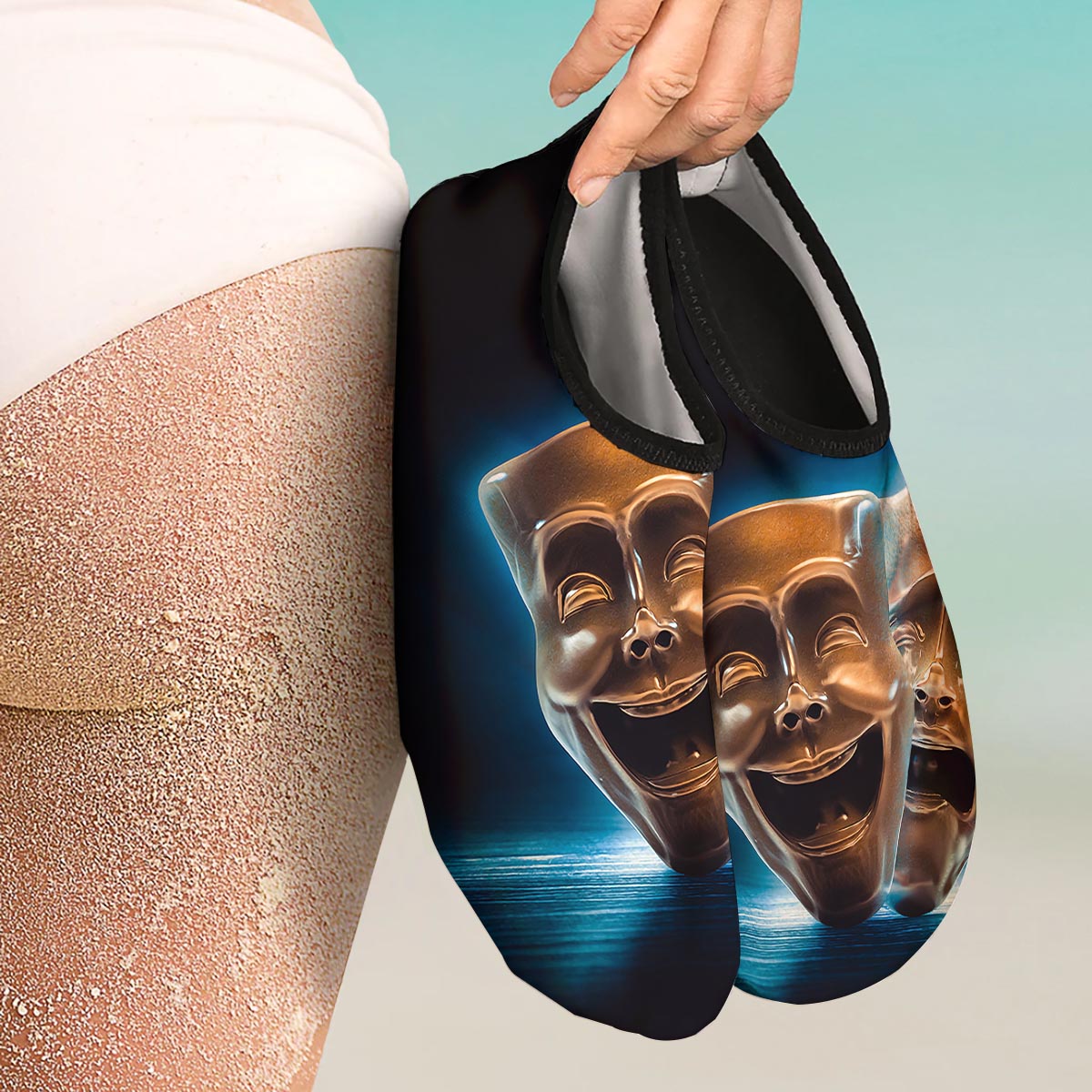 The Theatre Masks Sock And Buskin Water Shoes-grizzshop
