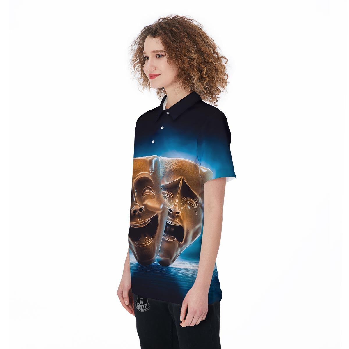 The Theatre Masks Sock And Buskin Women's Golf Shirts-grizzshop