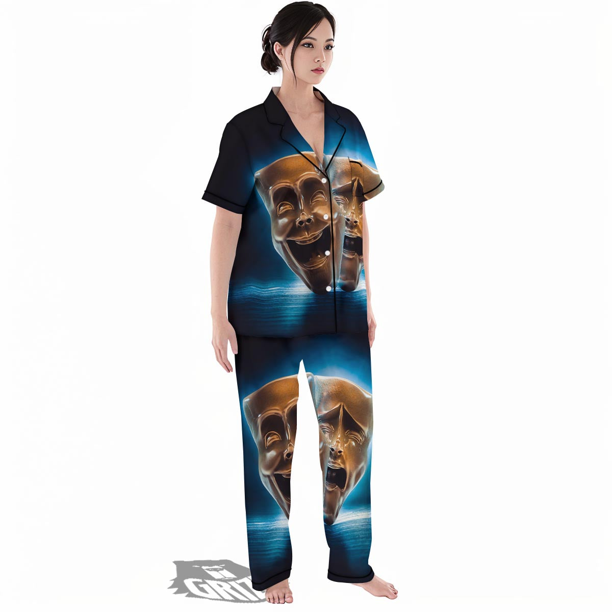 The Theatre Masks Sock And Buskin Women's Pajamas Set-grizzshop