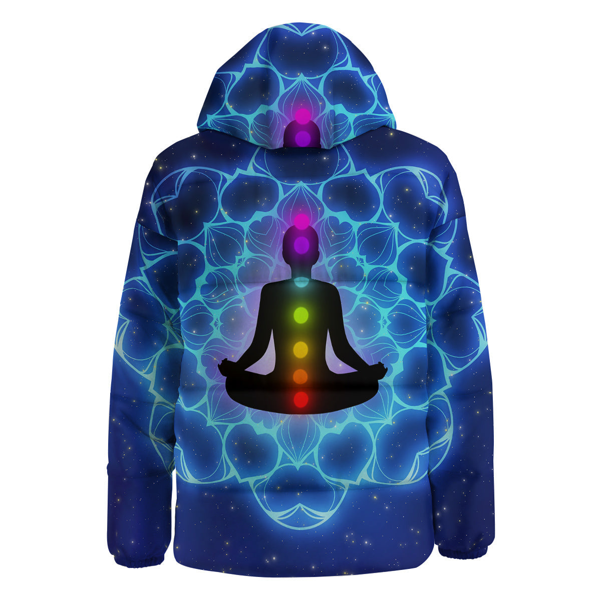 The Universe Chakras Print Down Jacket-grizzshop