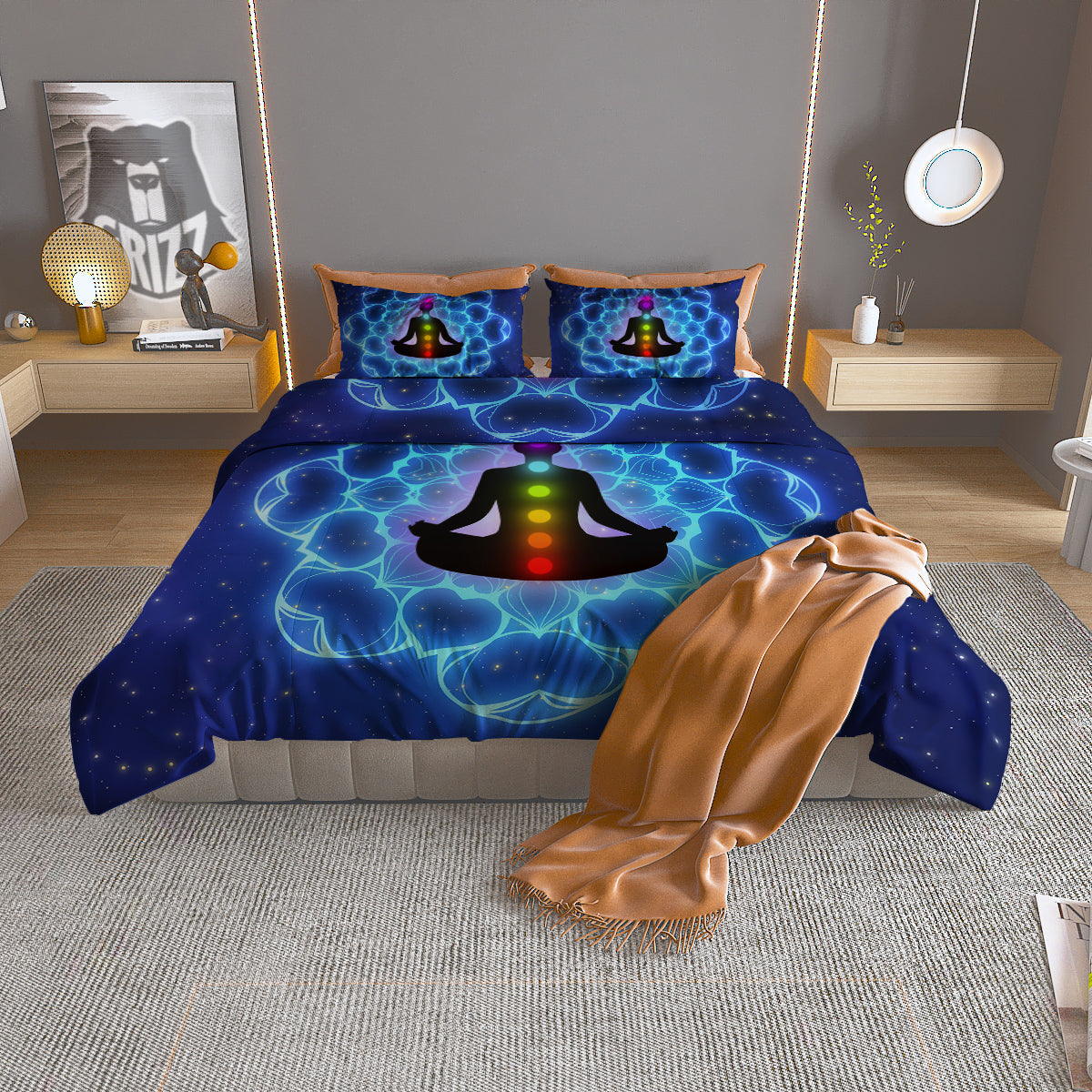 Tan Dark And Black Check Print Pattern Duvet Cover Bedding Set