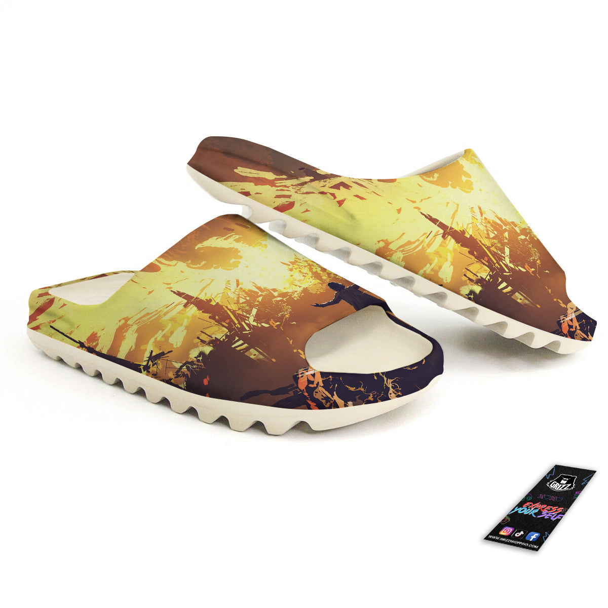 The Man And Phoenix Print Sandals-grizzshop