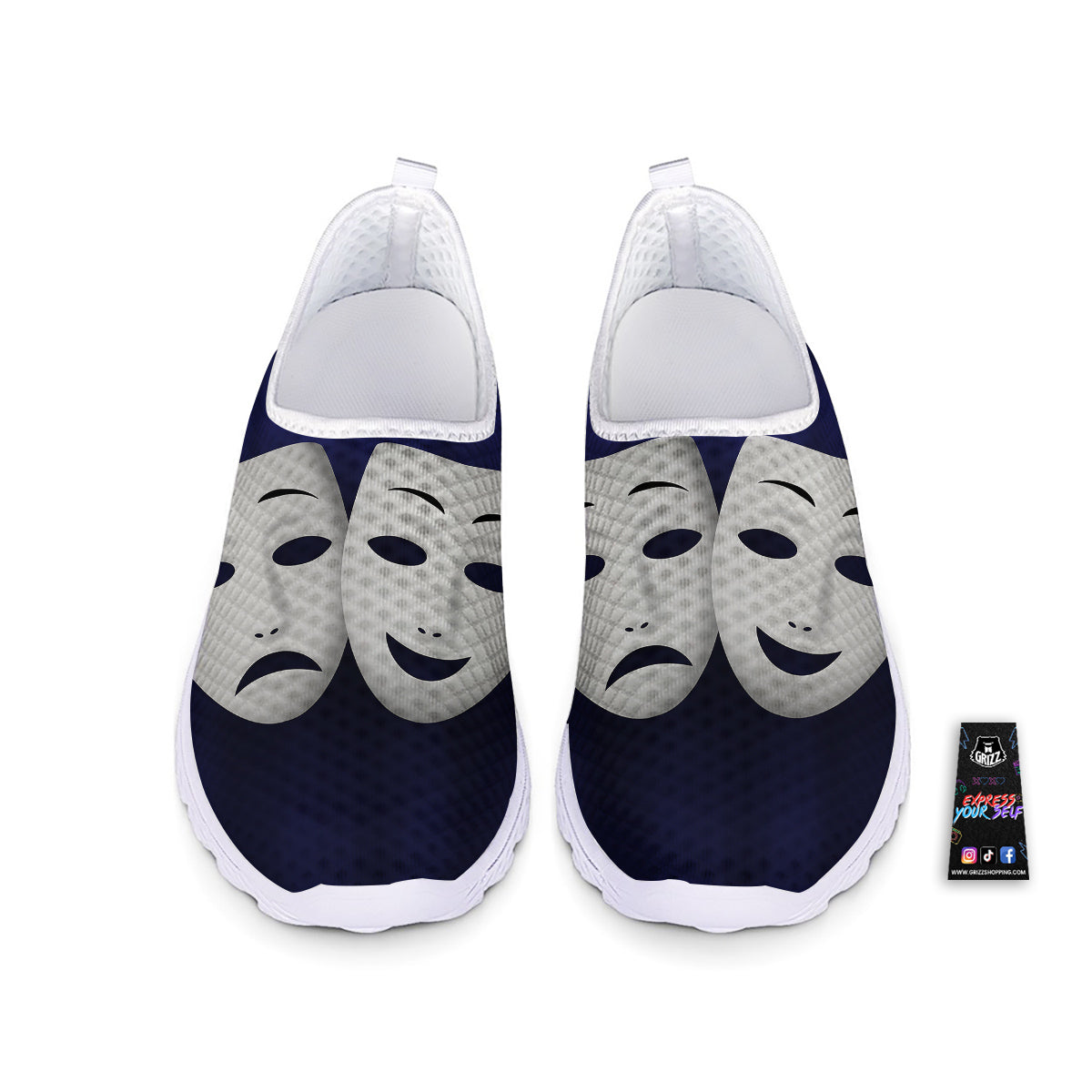 Theater Masks Tragedy And Comedy Print Nurse Shoes-grizzshop