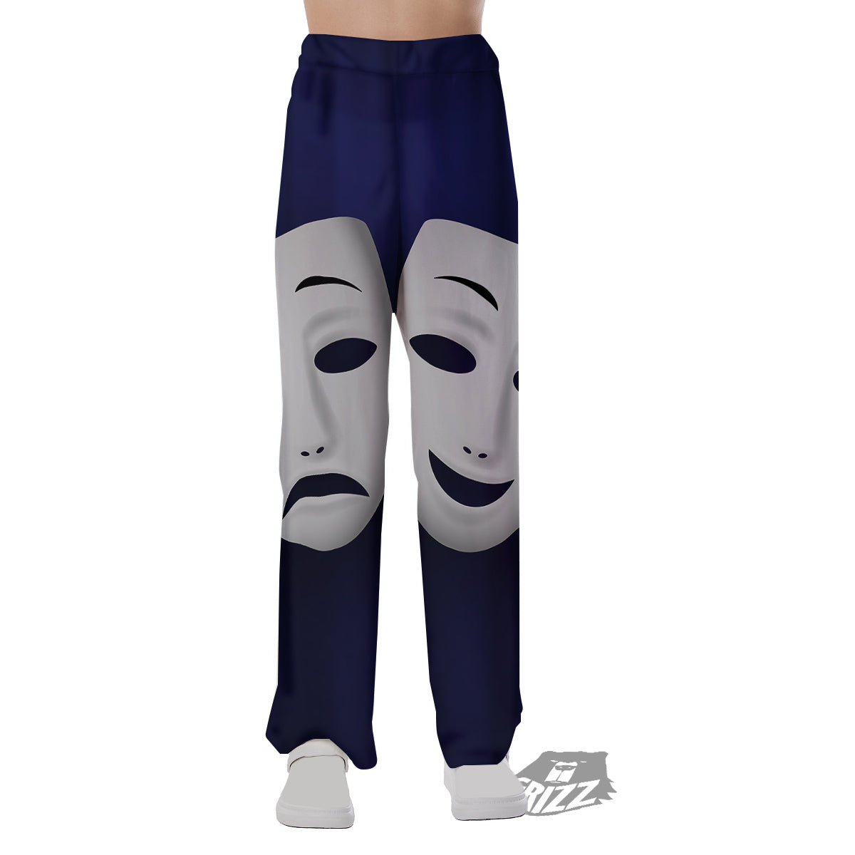 Theater Masks Tragedy And Comedy Print Pajama Pants-grizzshop