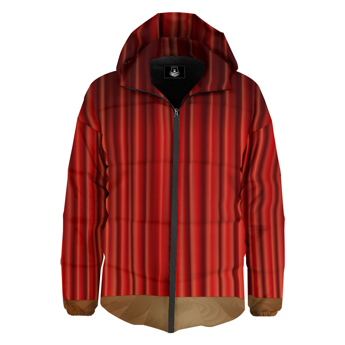 Theater Red Curtain Print Down Jacket-grizzshop
