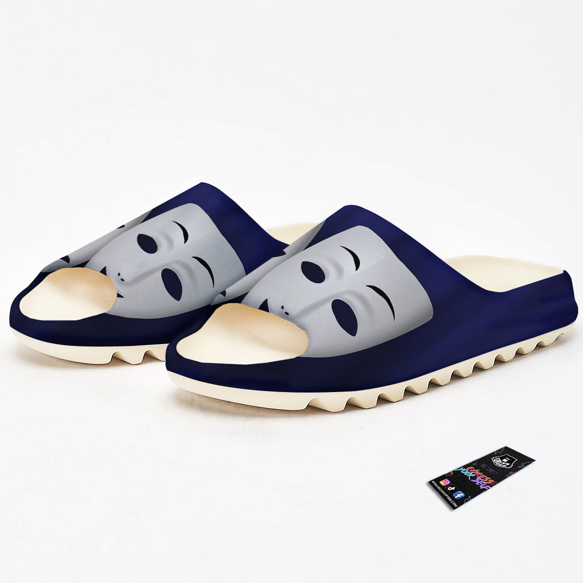 Theater Masks Tragedy And Comedy Print Sandals-grizzshop