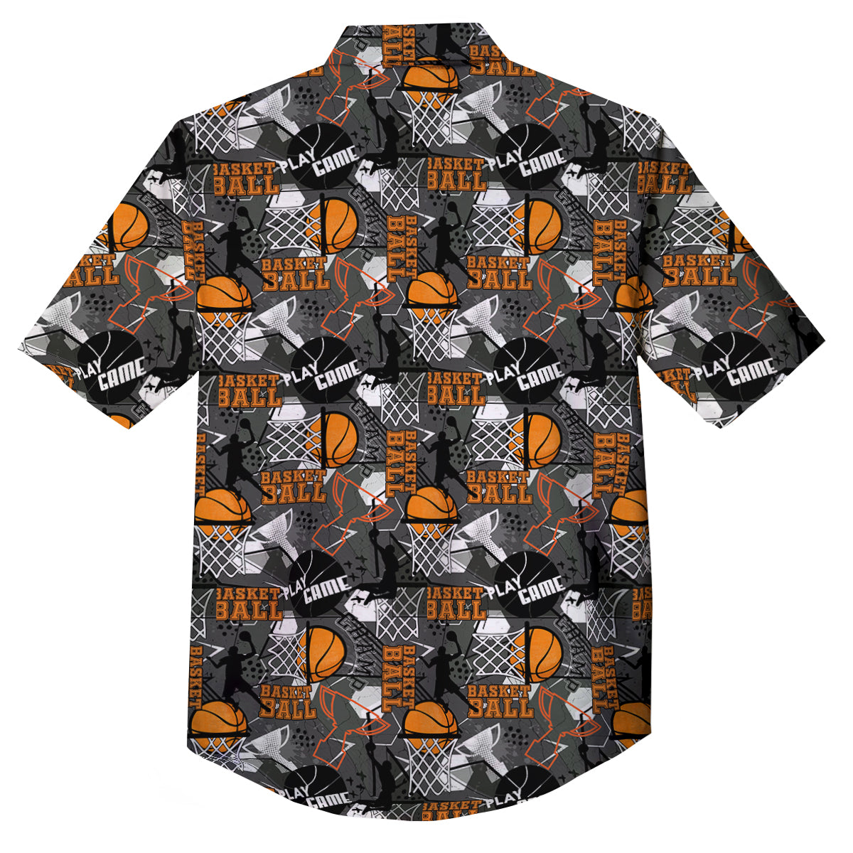 Theme Basketball Print Pattern Button Up Shirt-grizzshop