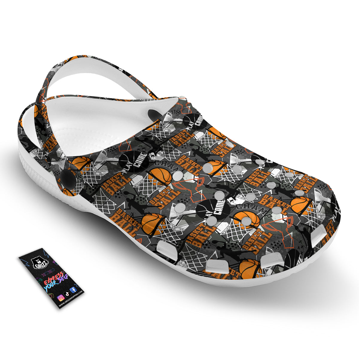 Theme Basketball Print Pattern Clog-grizzshop