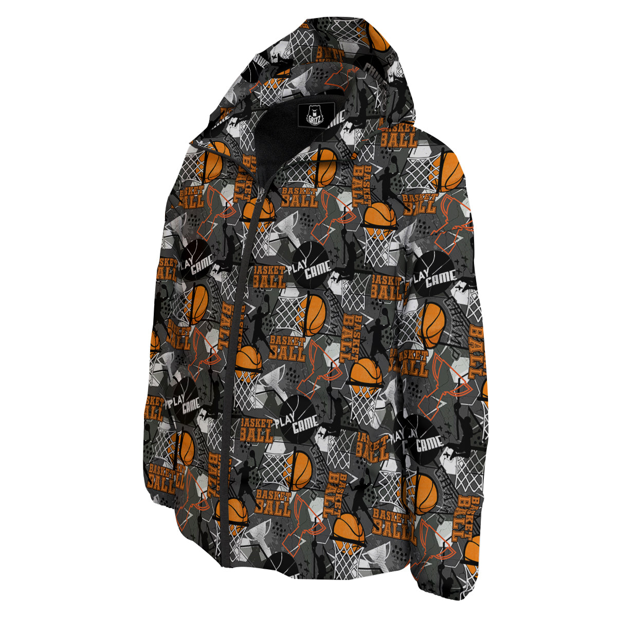 Theme Basketball Print Pattern Down Jacket-grizzshop