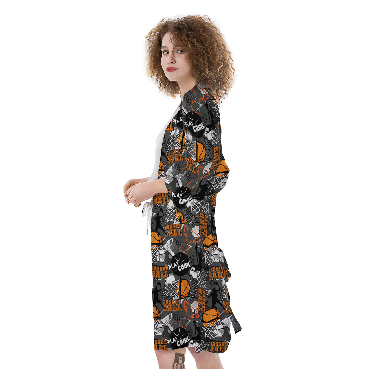 Theme Basketball Print Pattern Kimono-grizzshop