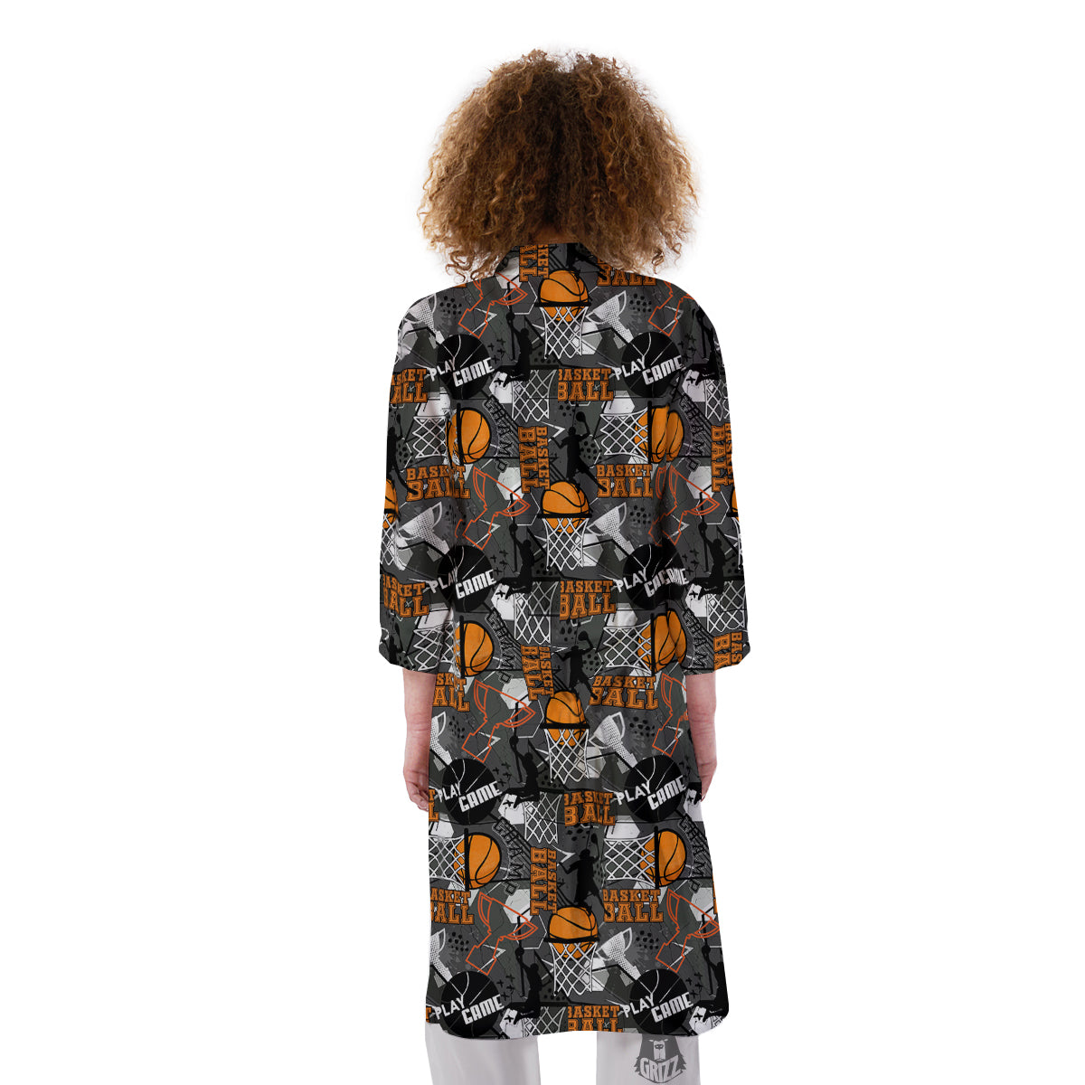 Theme Basketball Print Pattern Kimono-grizzshop
