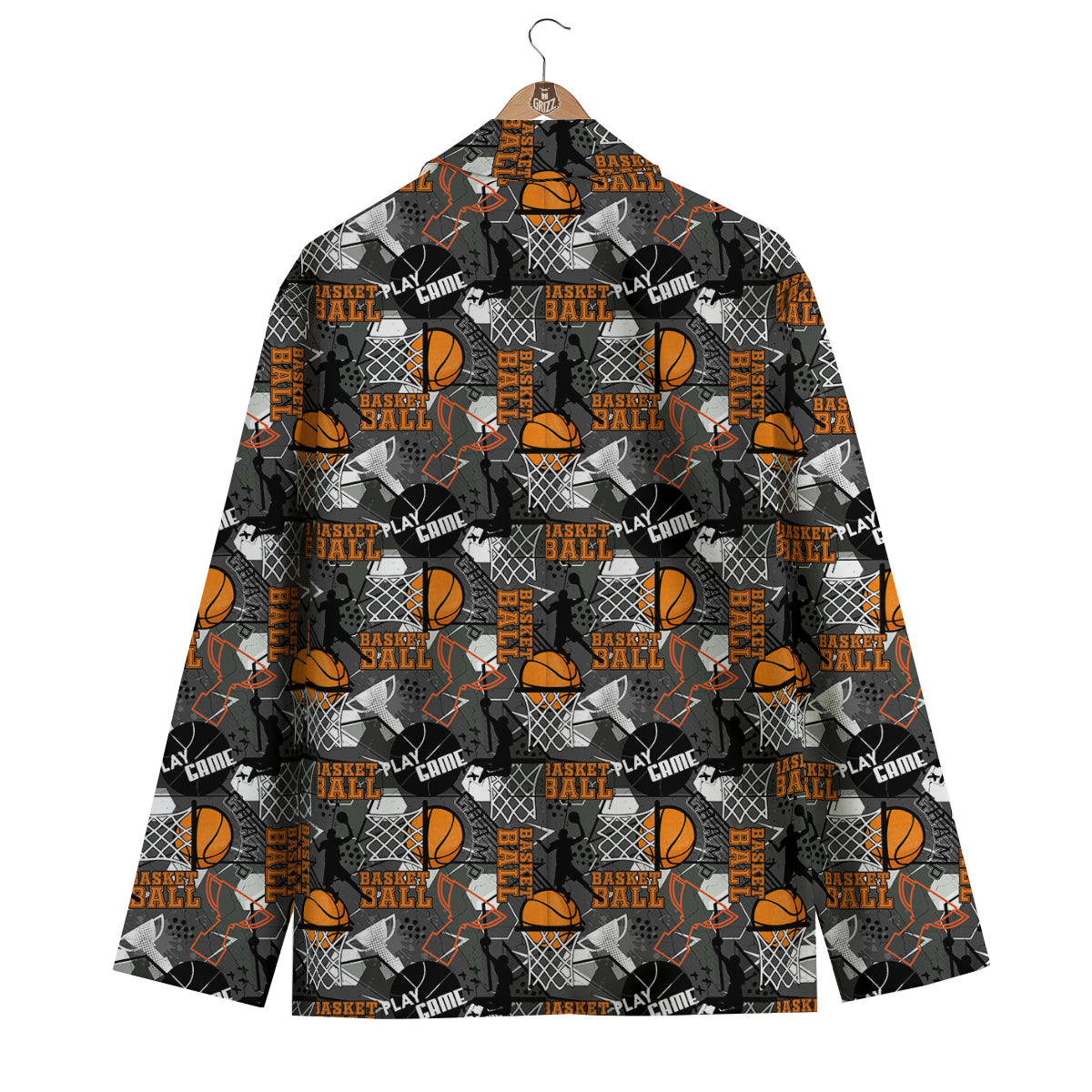 Theme Basketball Print Pattern Men's Blazer-grizzshop
