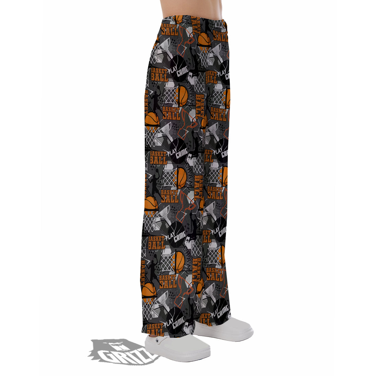 Theme Basketball Print Pattern Pajama Pants-grizzshop