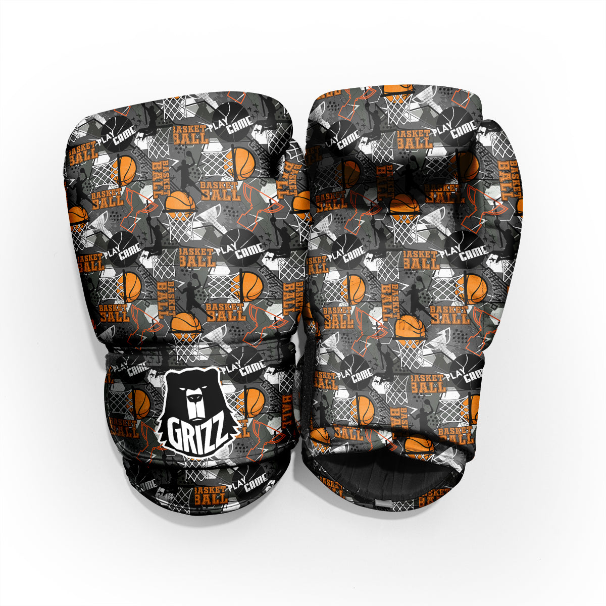 Theme Basketball Print Pattern Sparring Gloves-grizzshop