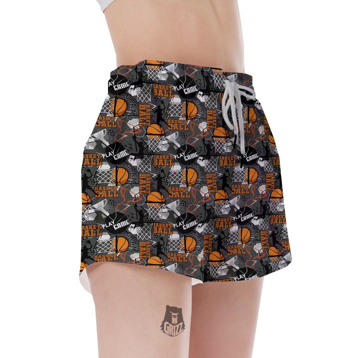 Theme Basketball Print Pattern Women's Shorts-grizzshop