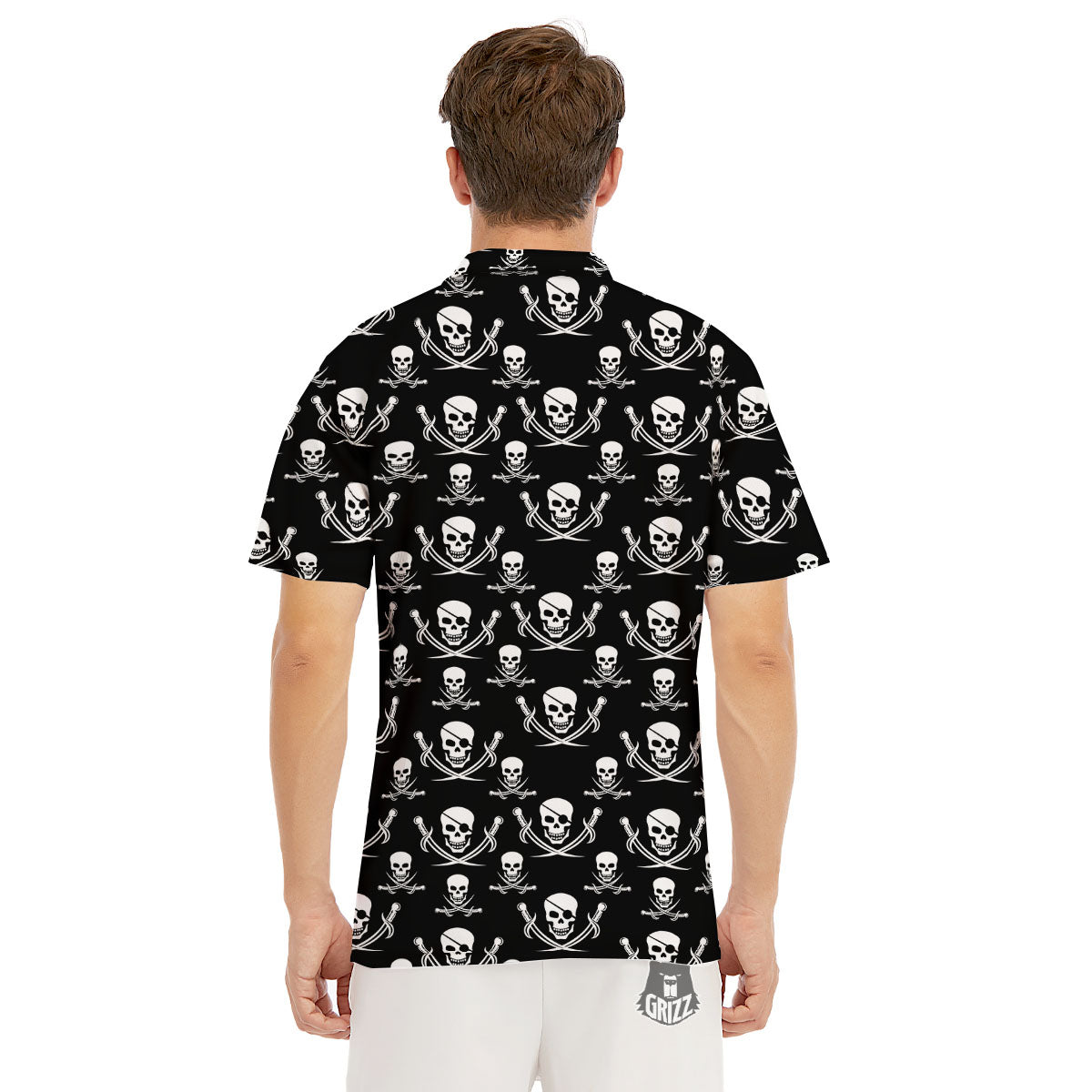 Theme Pirate Print Pattern Men's Golf Shirts-grizzshop