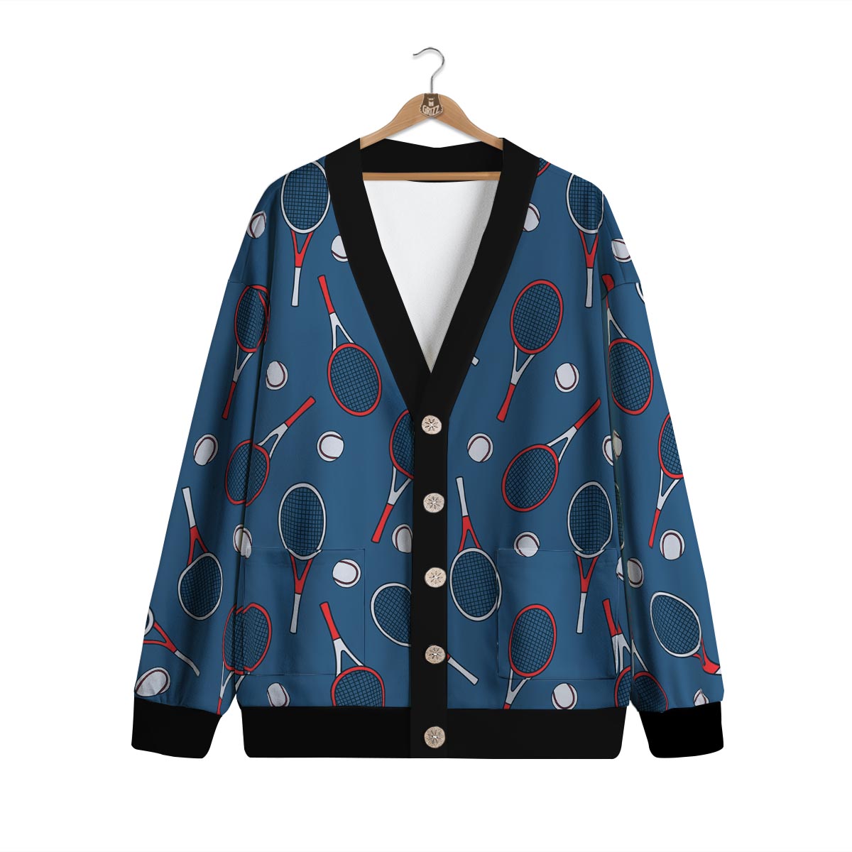 Theme Tennis Print Pattern Cardigan-grizzshop