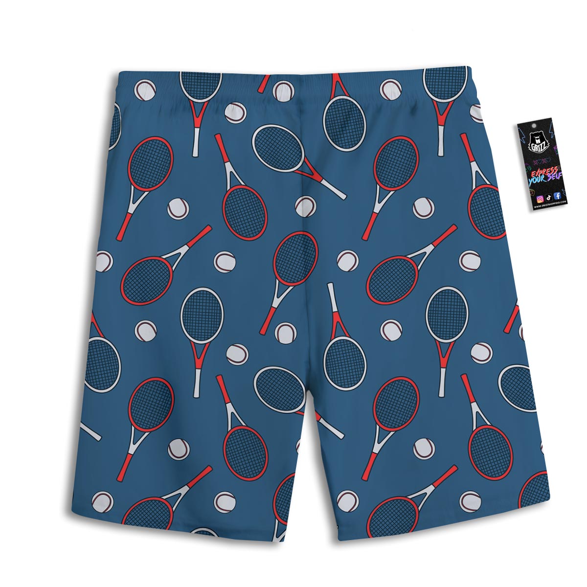 Theme Tennis Print Pattern Men's Athletic Shorts