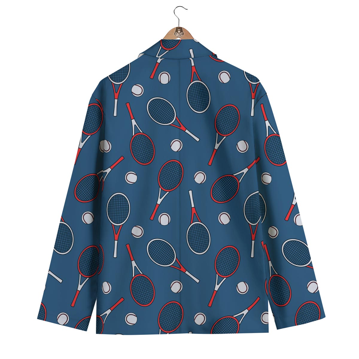 Theme Tennis Print Pattern Men's Blazer-grizzshop
