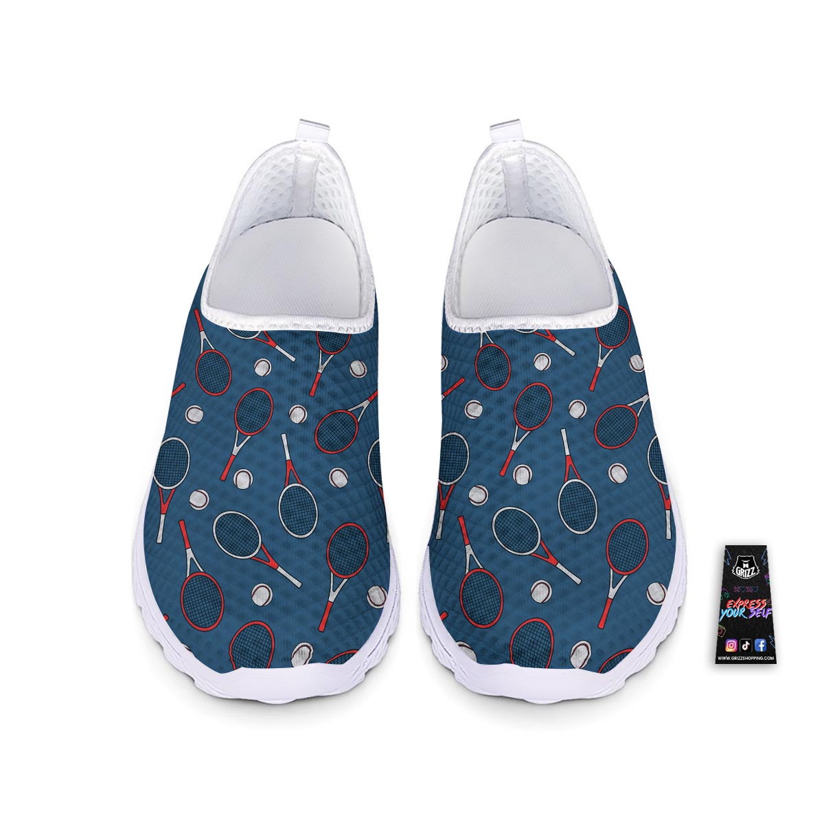 Theme Tennis Print Pattern Nurse Shoes-grizzshop