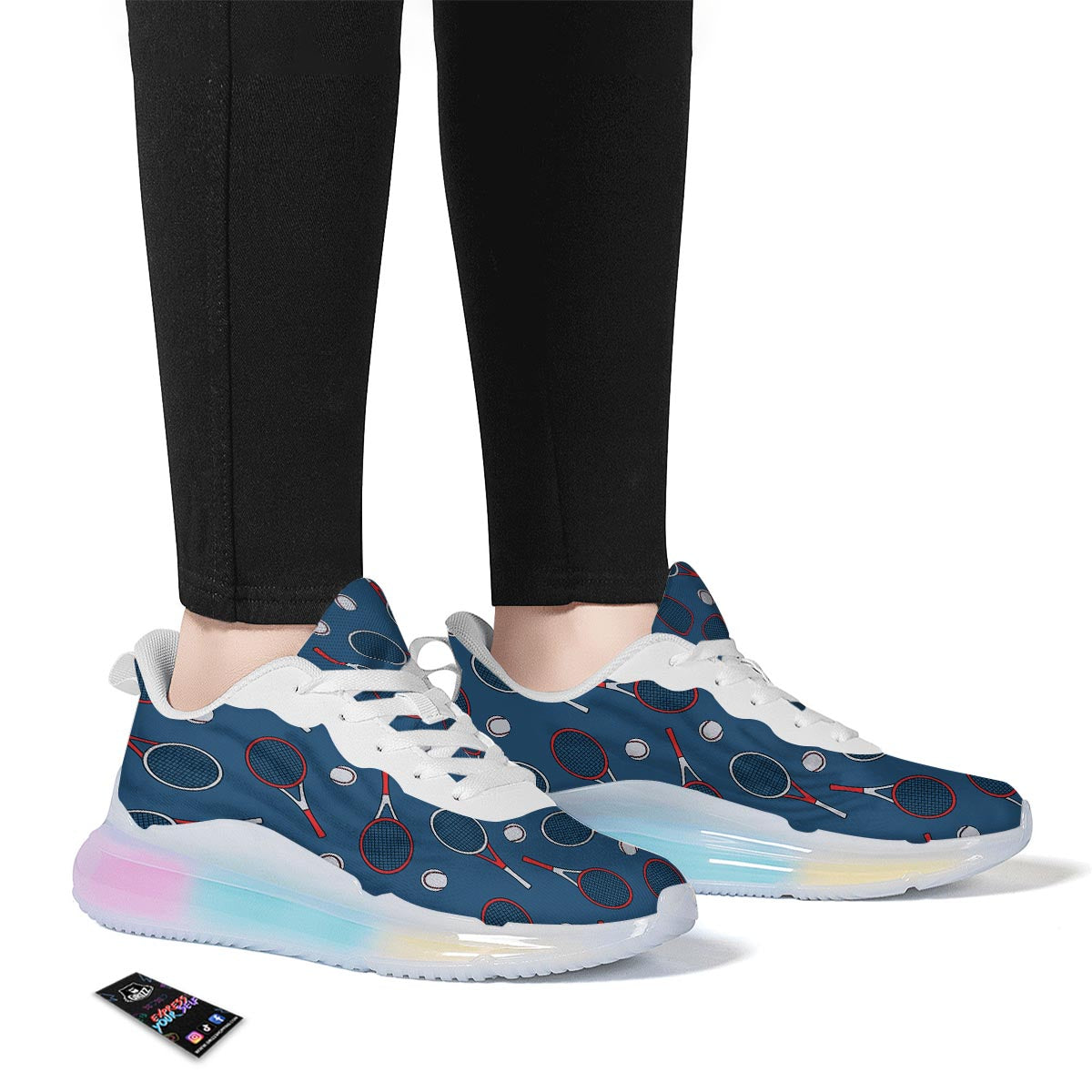 Theme Tennis Print Pattern Running Sneakers-grizzshop