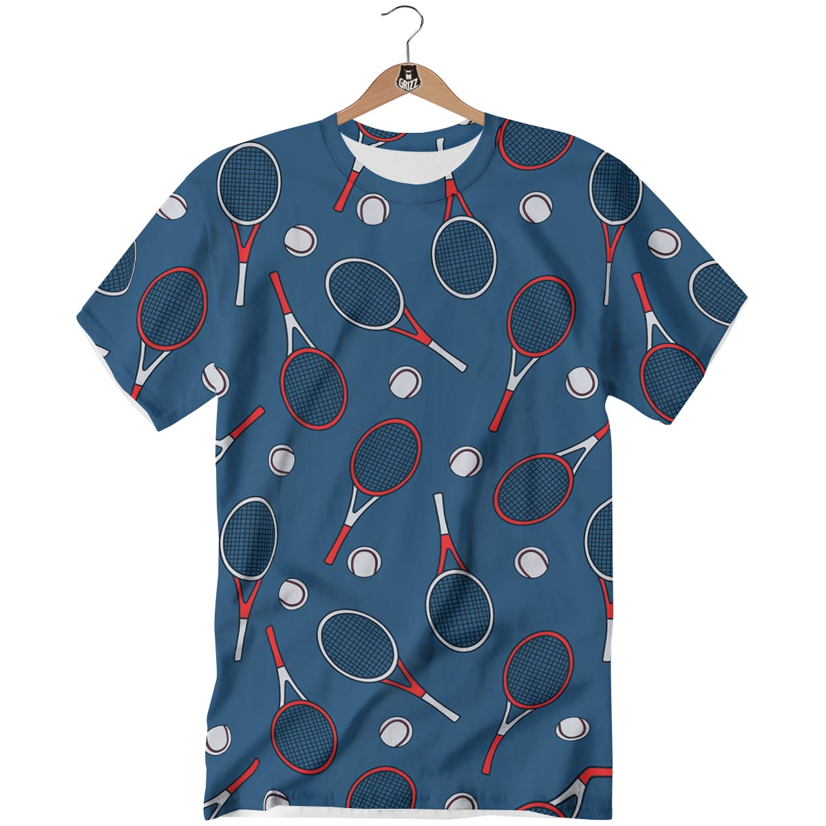 Theme Tennis Print Pattern T-Shirt-grizzshop